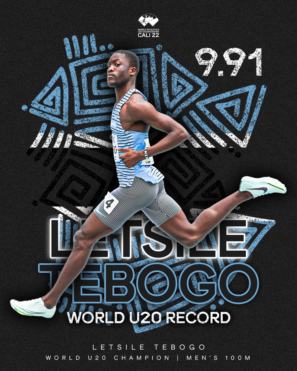 A star is born. Thank you @LetsileTebogo2 for shining our flag. BW 🇧🇼 donate RT if  you liked his easy look 9.91s WORLD U20 record. #FanMoSportsAgency