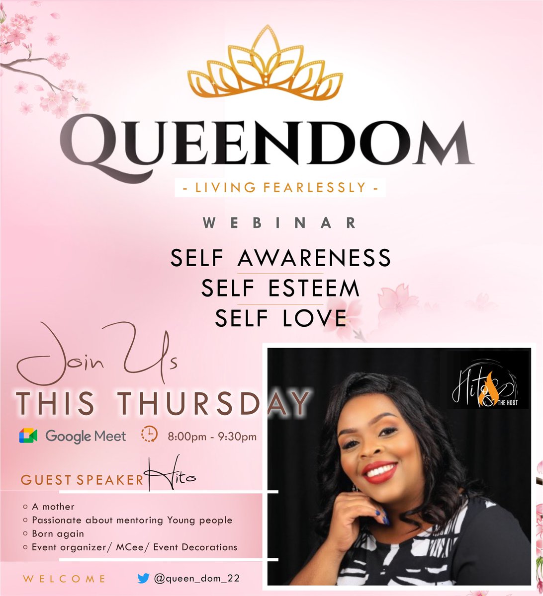 We @queen_dom_22 invite you to a series of webinars. The topic of the month is Self Awareness, Esteem and Love. In this #election period, let’s not forget to #love ourselves. #LivingFearlessly @ENAnetwork @YWANKenya @MeandYouforHer1 @shesthefirst @gambi_me @santa_kagendo