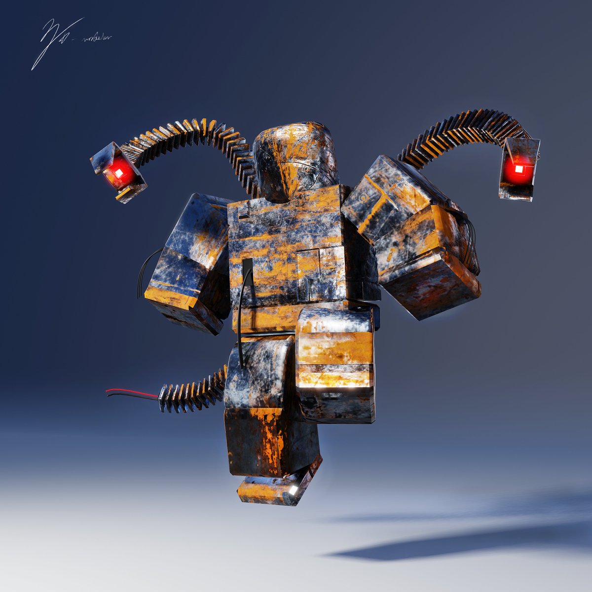 MaterialOverri1's tweet photo. 로블록스 UGC 기원 1일차.
로블록스 세상을 모두 기계로 바꾸려는 악당.
I want Roblox UGC!

#RobloxUGC #Roblox #3D #RobloxArt https://t.co/59oFneA0Bo