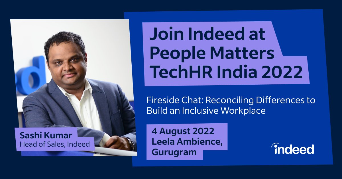 Indeed India (@indeed_india) on Twitter photo Join Indeed’s Sashi Kumar at <a href="/PeopleMatters2/">People Matters</a> #TechHRIN in an engaging fireside chat to identify strategies and key touch points for employers to reconcile and build inclusive workplaces. Register here: indeedhi.re/3oSHsDP
#FreshEyes Join Indeed’s Sashi Kumar at <a href="/PeopleMatters2/">People Matters</a> #TechHRIN in an engaging fireside chat to identify strategies and key touch points for employers to reconcile and build inclusive workplaces. Register here: indeedhi.re/3oSHsDP
#FreshEyes