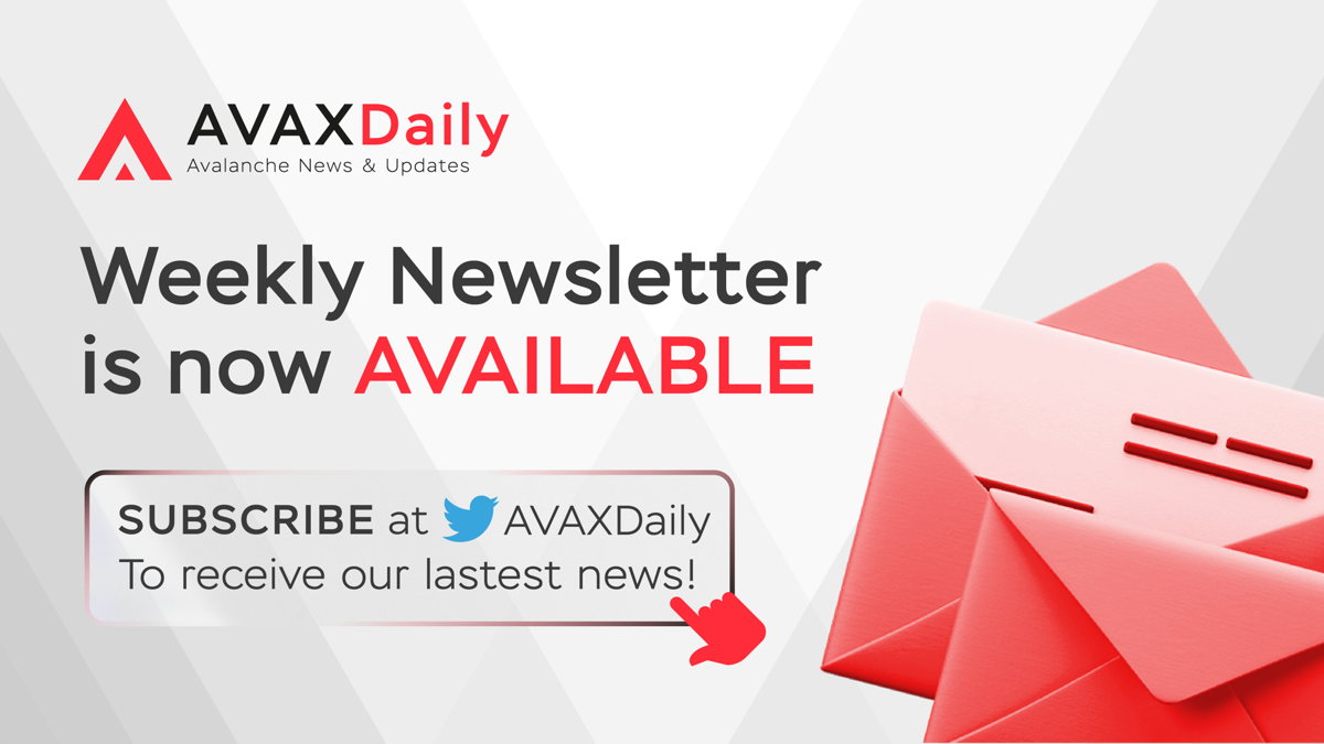 HYPERDailyTK's tweet photo. #AVAXDAILY🔺 - Weekly Newsletter is Now AVAILABLE
Subscribe to received our latest news
👉https://t.co/RKC3OlYYA2
@AVAXDaily - #Avalanche Daily News & Featured Projects
Stay tuned
#AVAX #Avalanche $AVAX https://t.co/Q8xT1nWlOd