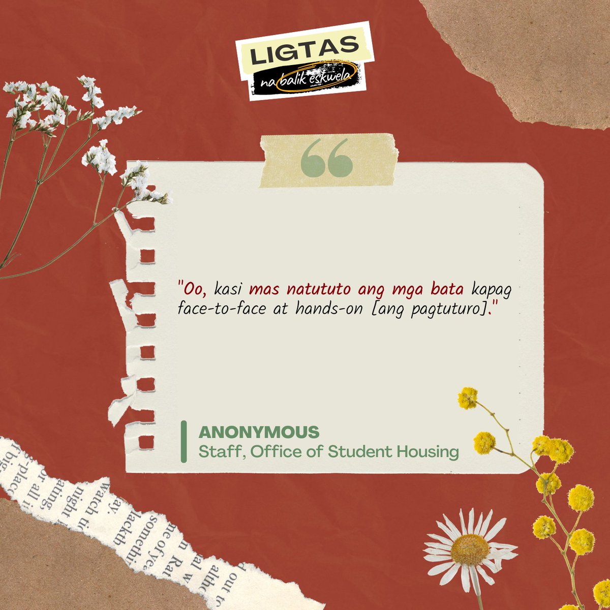 tothenewnormal's tweet photo. Narito naman ang opinyon ng ilang mga magulang ng mga estudyanteng taga-UPLB, at mga kawani ng Unibersidad. https://t.co/yx5R2RqTWO