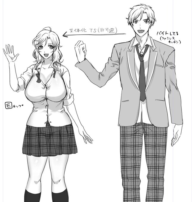 オリジナル「友達グループが僕以外全員TS女体化した(仮) 」のキャラ表を作ってました。仕事の合間に少しずつ描いていきたいです🥳  #ぼくいがTS #創作 #TSF 