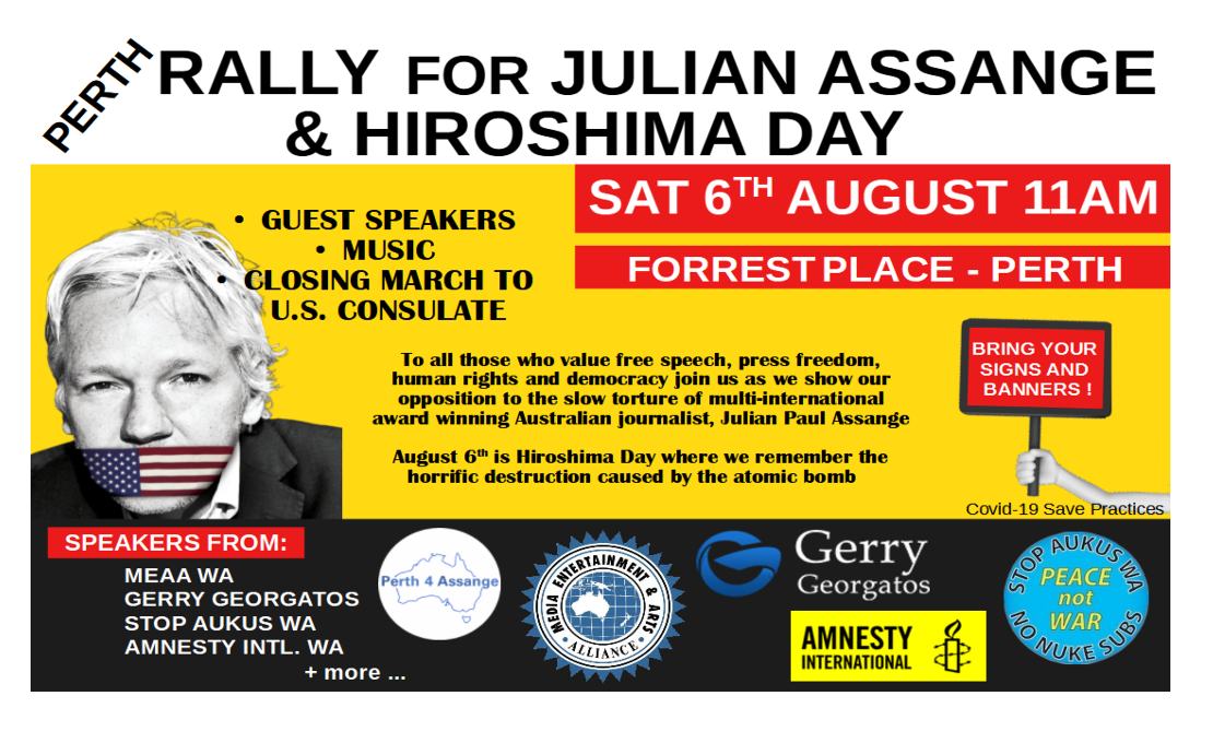 Help Fund the Perth Rally for Julian Assange 

#StopTheExtradition
#HiroshimaDay 
#SaveJulian 

 gofund.me/ec4758a5