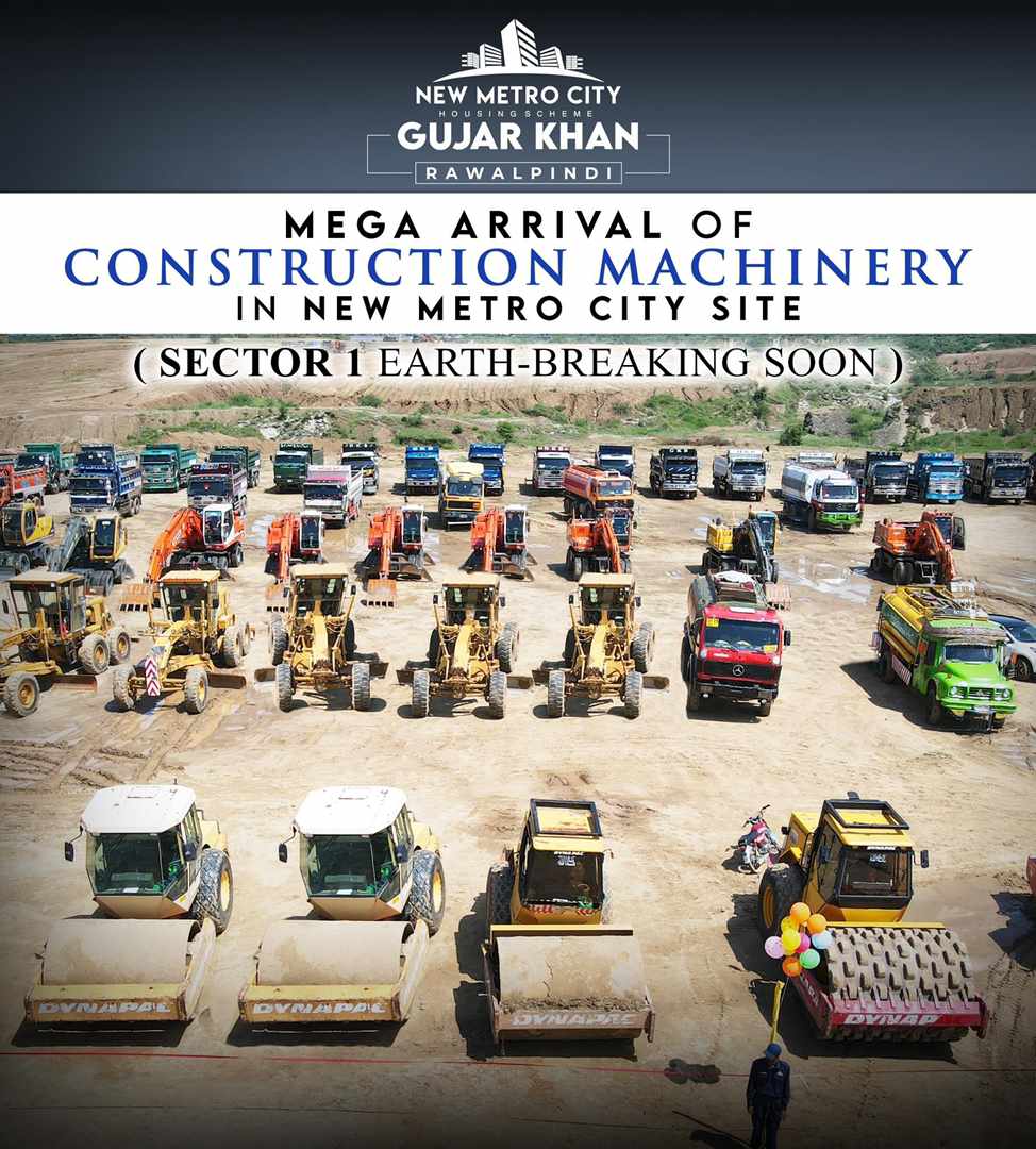 𝗦𝗲𝗰𝘁𝗼𝗿 𝟭 𝗘𝗮𝗿𝘁𝗵-𝗕𝗿𝗲𝗮𝗸𝗶𝗻𝗴 𝗦𝗼𝗼𝗻 Mega Arrival Of Construction Machinery in New Metro City Gujar Khan Site 𝐒𝐭𝐚𝐲 𝐓𝐮𝐧𝐞𝐝 or call our office number 0315 4509172 #investment #PakistanArmyZindabad #stockmarket #newmetrocity #gujarkhan #rawalpindi