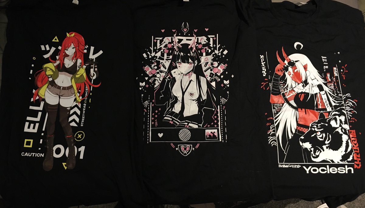 RossoPhantasmal's tweet photo. Finally got my @shopuwumarket merch batch in the mail, stuff looks great! Glad to be able to support some people I enjoy watching~ #Noombas #EllyVT #yoccimerch #uwumarket https://t.co/3E7swjo75q