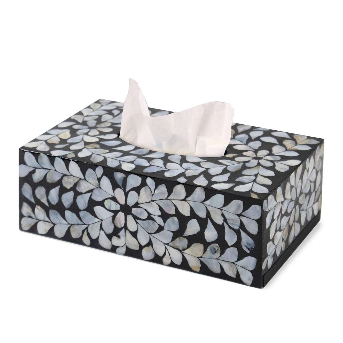 Mother of Pearl Inlaid Tissue Box Cover Cube &amp; Rectangle Elegant Rustic Paper Dispenser for Home Display nutima.co/products/mothe… #bathroomitems #madeterra #decor #homedecor #eleganttabletop