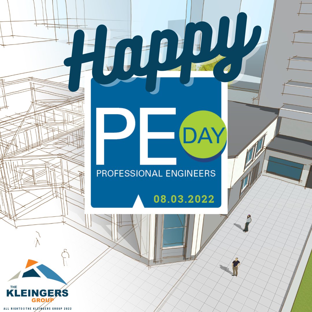 Happy #LicensedPEday! Today, The Kleingers Group celebrates the 32 AWESOME Professional Engineers who go the extra mile to build safe, accessible communities. We are proud of your accomplishments and commitment to ethical practice. Cheers!
