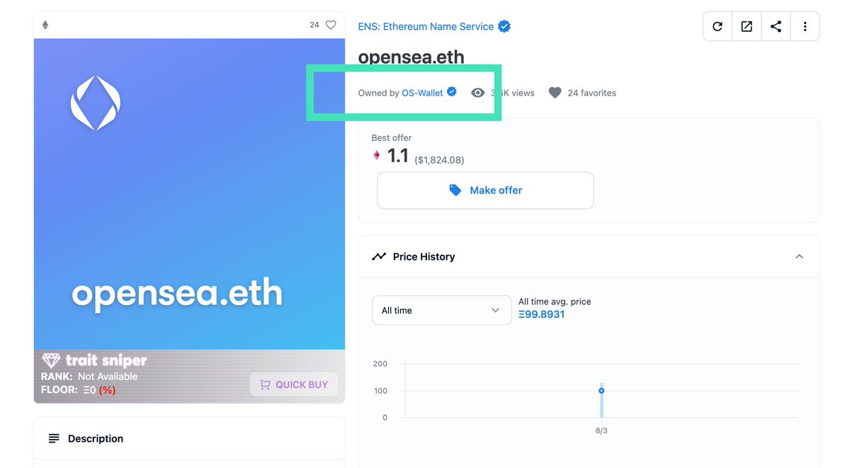 Opensea purchases opensea.eth 👀

Do you think this is a sign of future deeper integration of ENS domains on <a href="/opensea/">OpenSea</a> ? 

🟩