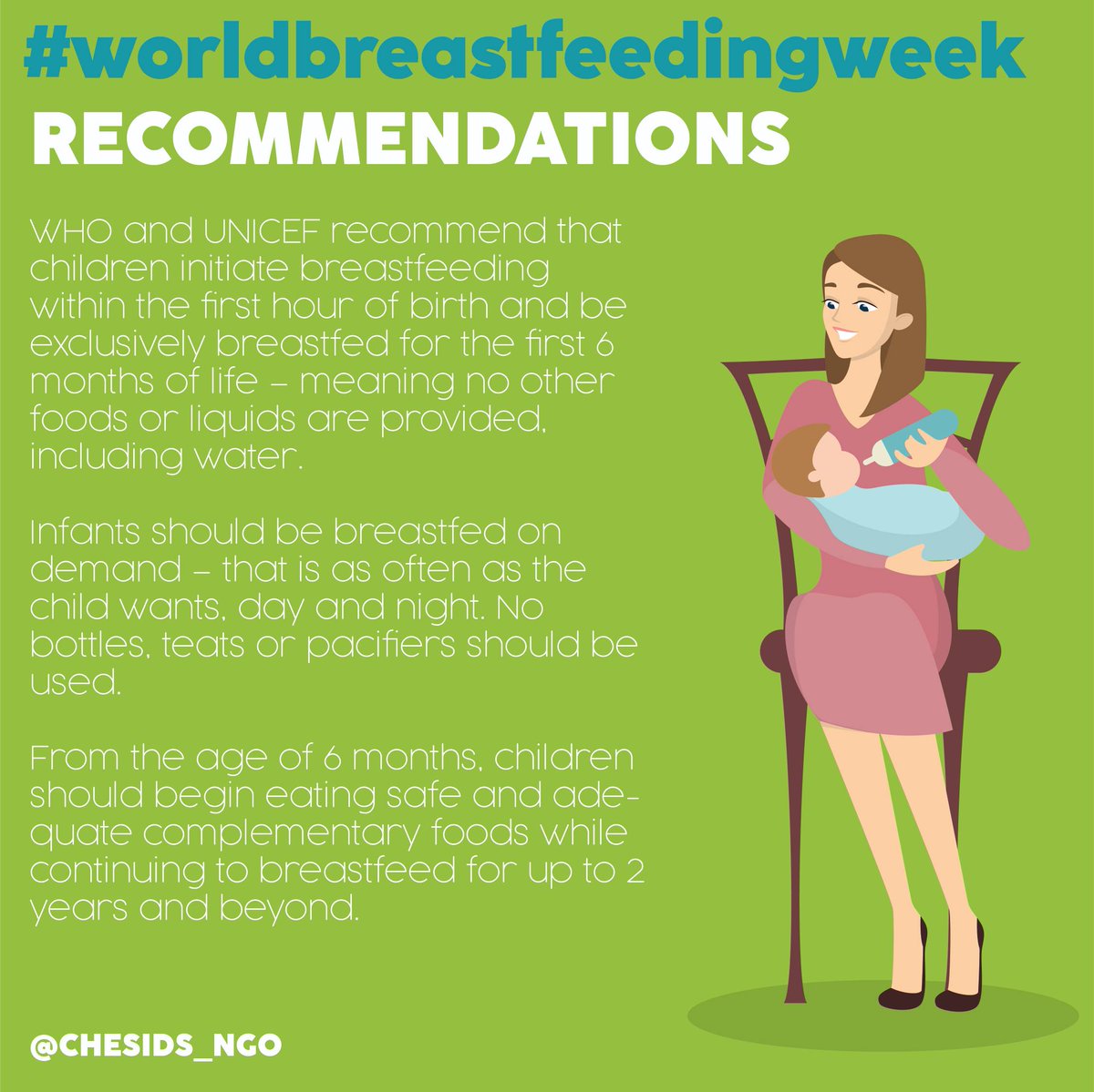 CHESIDS1's tweet photo. Optimal breastfeeding is vital to the lifelong good health and wellbeing of women and children. Step up for Breastfeeding, Educate and Support. 
#breastfeeding
#worldbreastfeedingweek2022
#stepupforbreastfeeding
#educateandsupport https://t.co/s9iftfVuQZ