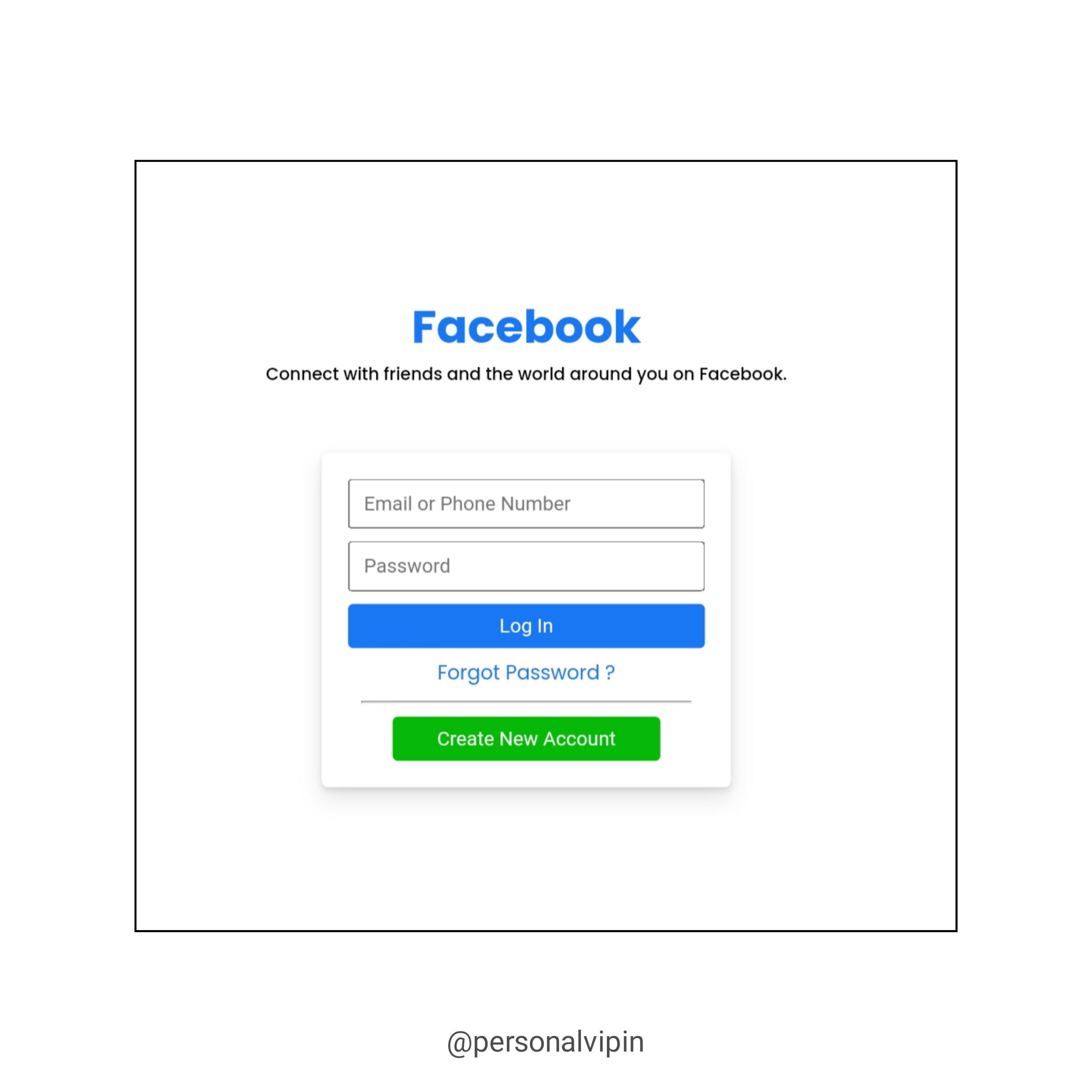 Fb login page - Codesandbox