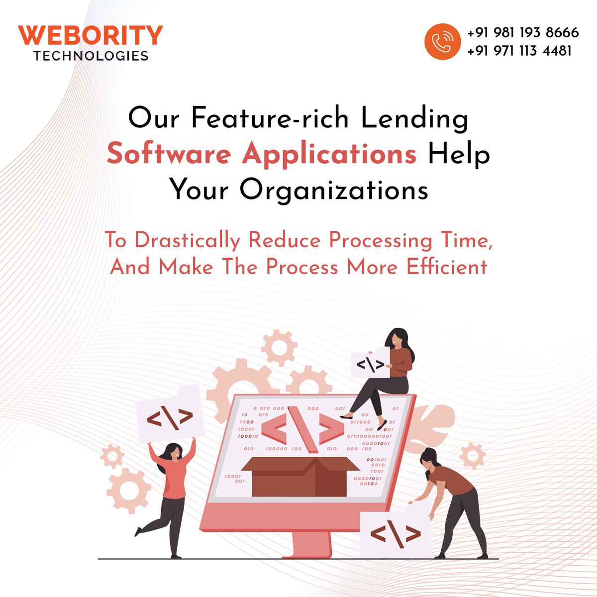 #Webority is a market leader in #softwareapplication development

#Mobile app dev.
#Web app dev.
#Cloud app dev.
Re-engineering
#Migration & #Integration
Ongoing #maintenance & #support
Application #testing
#Quality Assurance
Expert #consultation