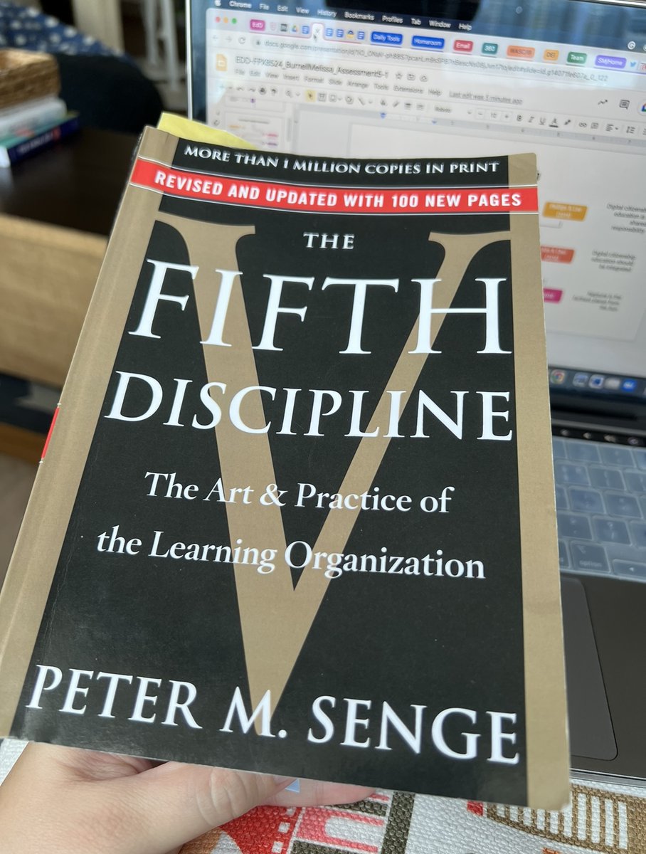 MelissaBurnell4's tweet photo. If I could recommend ONE book to current and aspiring leaders, it would hands-down be this one. My dream is for all organizations to truly be learning organizations. #EdD #EdLeadership #LearningOrganizations #Leadership https://t.co/aTM9bUdkjw