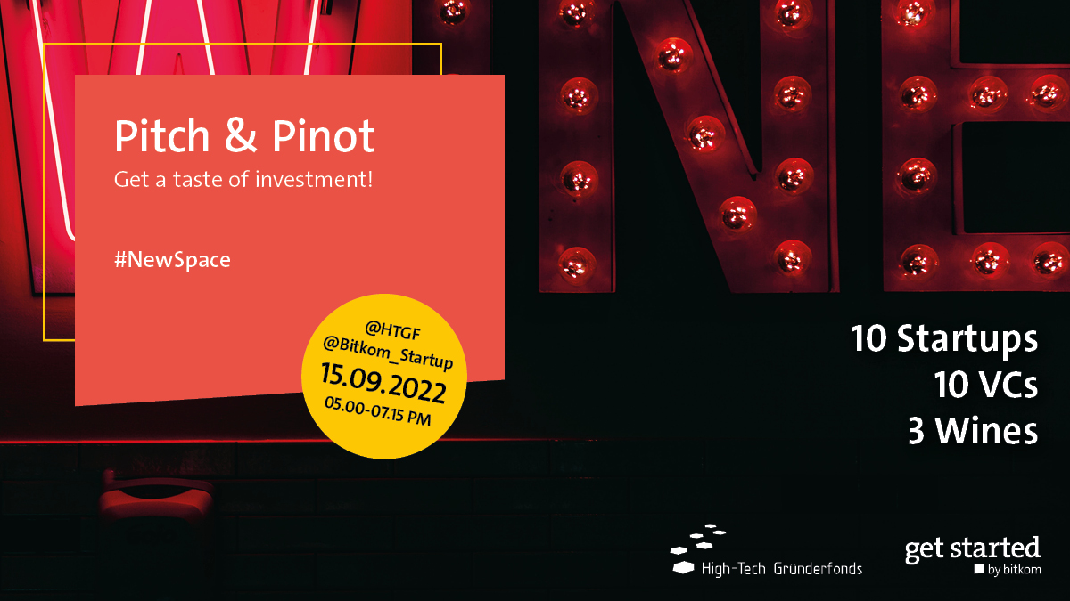 Bitkom_Startup's tweet photo. 🍷💸 Pitch &amp; Pinot is back! Ihr habt ein innovatives #Startup im Bereich #NewSpace und seid auf der Suche nach Investorinnen und Investoren? Dann bewerbt euch jetzt und lernt am 15. September in lockerer Atmosphäre 10 VCs und 3 köstliche Weine kennen 🚀
https://t.co/BZEHwzAM5E https://t.co/wYYjK4XLqe
