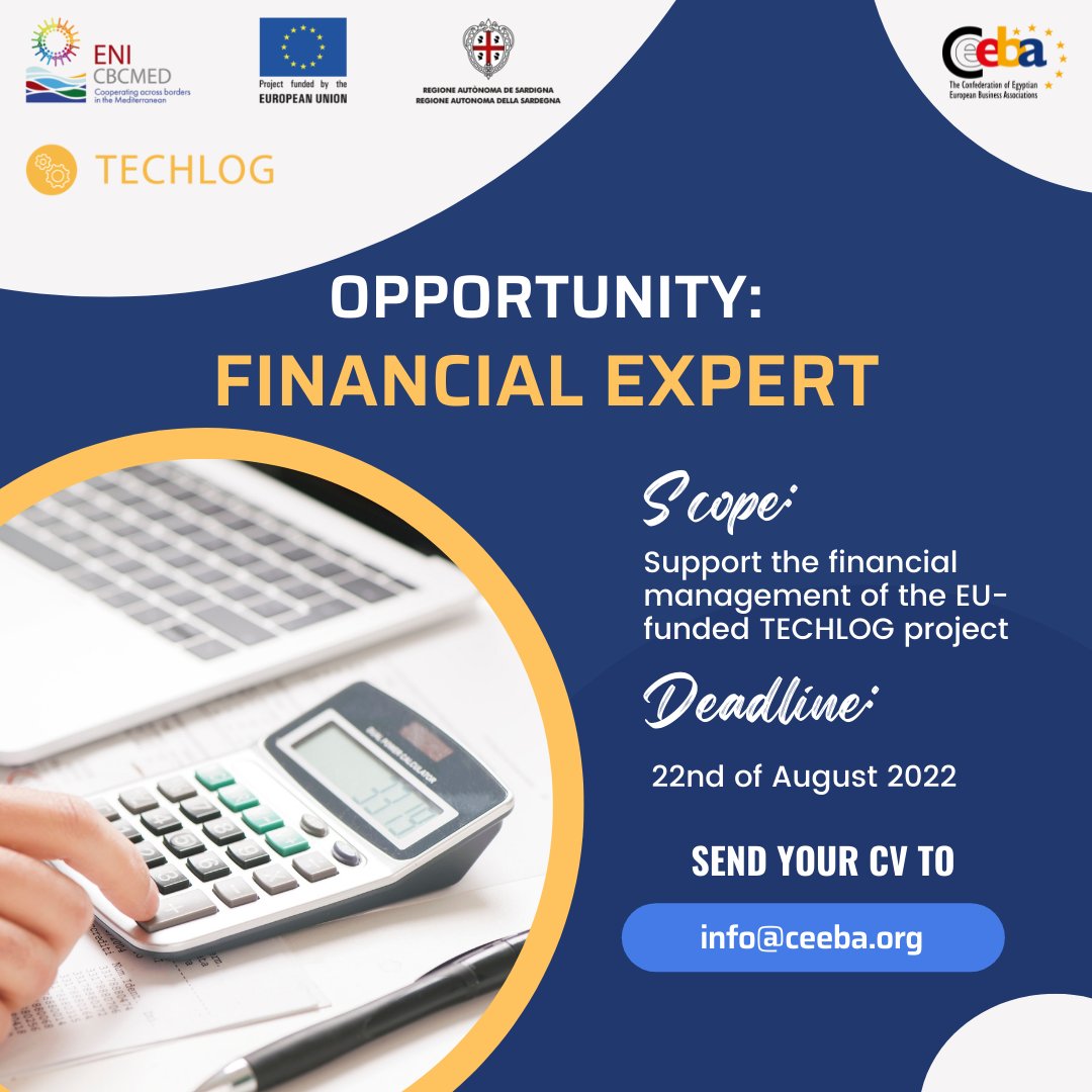 CEEBA is looking for a financial expert supporting the team in preparing reports and managing finance issues for its EU funded TECHLOG Project. Please check out the ToR here: lnkd.in/dpdeAcdp
#gomed @enicbcmed