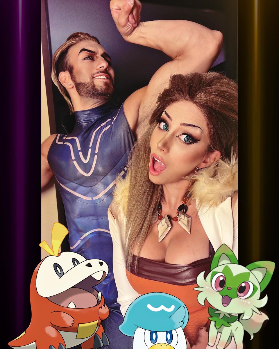 Leon_Chiro's tweet photo. “We are Past and Future.“ 🧡💜
#PokemonScarletViolet 

■ Prof. Turo - @Leon_Chiro ⠀
■ Prof. Sada - @elizabeth_rage
⠀
@Pokemon has always been a huge part of our lives and there hasn’t been a day we didn’t play a Pokémon game in our journey together

#Pokemon #PokemonPresents https://t.co/Xrg0PfXG8J