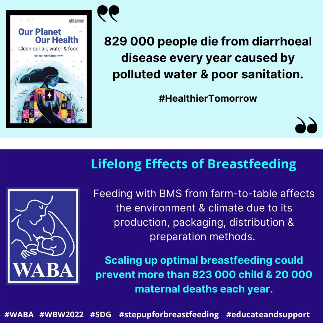 TheMumPod's tweet photo. Today's #WorldBreastfeedingWeek message focuses on the need for #cleanerwater #healthiertomorow and  #globalhealth by reducing the need for formula milk by scaling up optimal breastfeeding to save lives and our planet
 #breastfeeding #breastfeedingsuport #wbw22 #WABA https://t.co/3caQhx1OF6