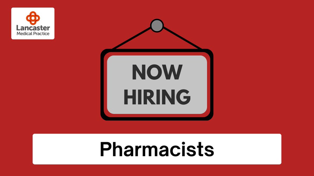 We have vacancies at the practice for pharmacists to join our multi-professional clinical team.

Medicines Management Pharmacist: beta.jobs.nhs.uk/candidate/joba…
Clinical Pharmacist: beta.jobs.nhs.uk/candidate/joba…

The closing date for applications is 4th September.