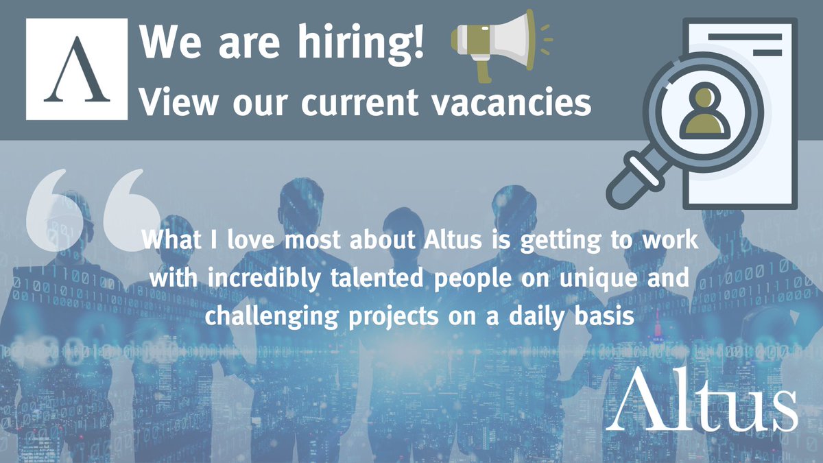 AltusCons's tweet image. We have a variety of opportunities available to join our successful team here at Altus! Head over to our #careers page to find out more: loom.ly/0SCp17A

@AltusLtd @AltusBusSys
#altus #vacancies #recruitment