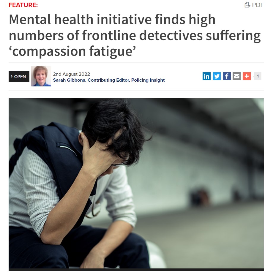 A new mental health project launched by Cambridgeshire Constabulary <a href="/CambsCops/">Cambs Police 💙</a> to identify frontline detectives suffering from compassion fatigue found that significant numbers are at ‘high risk’ &amp; will be offered tailored support &amp; treatment
[SUBSCRIBER]
policinginsight.com/features/analy…