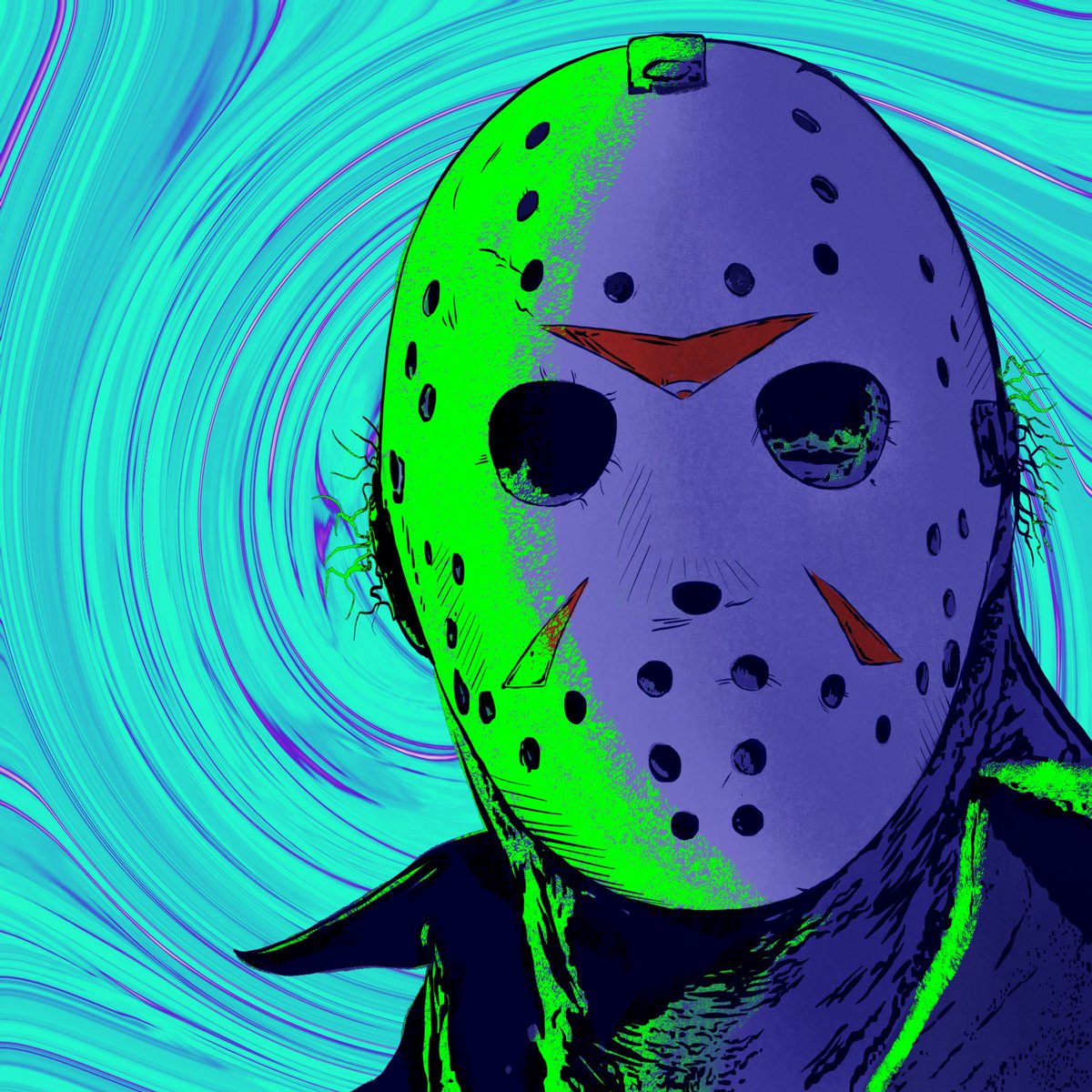 Horror icon! Jason Voorhees! I must rewatch the Friday 13th series! #horror #horrormovies #jasonvoorhees #80shorrormovies #fridaythe13th #horror art