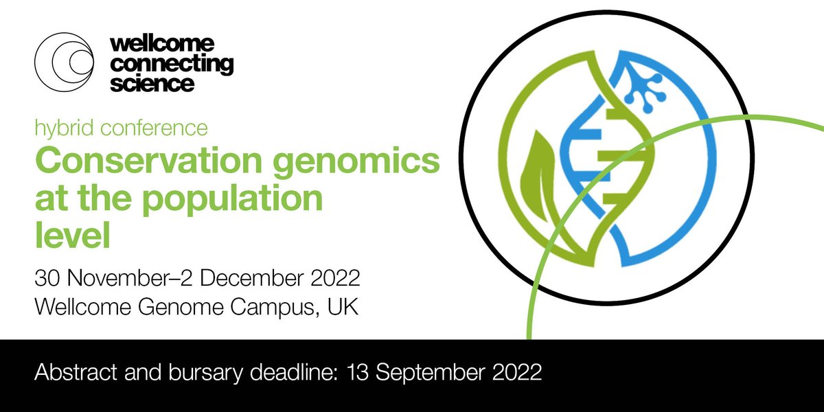 Do you have #conservation research related to #genomics to share?

Submit your abstract to #ConsGenPop22 to demonstrate insights on the challenges and applications of population-level conservation genomics. #biodiversity #eDNA

⏳ Deadline: 13 Sept! 
🌐bit.ly/3pAb61b