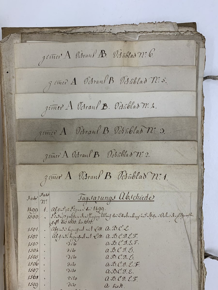Historiker:innen kennen wohl die Protokolle der Tagsatzung, die Eidgenössischen Abschiede, im Druck. Aber die handschriftlichen Originale? Und: Wer weiss schon, in welchem Zimmer, Schrank und Schublabe die Abschiede gelagert wurden? Schaffhausen weiss es! (SSRQ SH I/3)