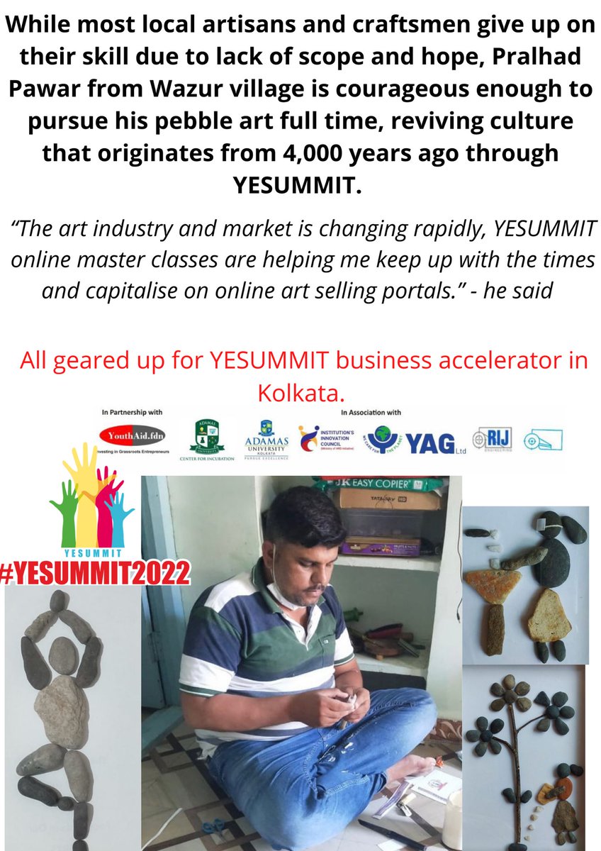 Bringing the startup culture to marginalised societies, local to global. #yessumit2022 

<a href="/NITIAayog/">NITI Aayog</a> <a href="/WorldLeaderSum1/">World Leader Summit</a> <a href="/AdamasUniversi1/">Adamas University</a>