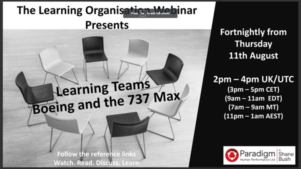 TSwintonPHP's tweet image. Join paradigm and take part in our &apos;learning teams - Boeing&apos; webinar, where we will discuss the 737 Max incidents. 

What did the aviation industry learn, and was this learning applied?

Register in advance for this webinar here : ow.ly/L1V250K9yBr