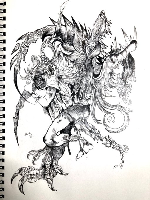 先月ちょこっと描けたペン画など 