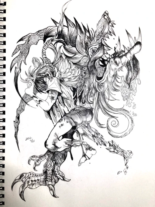先月ちょこっと描けたペン画など 