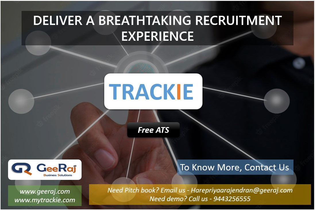 #rpo #recruiter #hiring #jobs #recruitment #recruitmentsoftware #RMS #HRMS #ATS #applicationtrackingsystem #freeATS #recruitmentfirm #recruitmentvendor #recruitmentconsultancy #startup #bni #bniindia #trackie #mytrackie #geeraj #geerajbusinesssolutions #GBS #career #rposervices