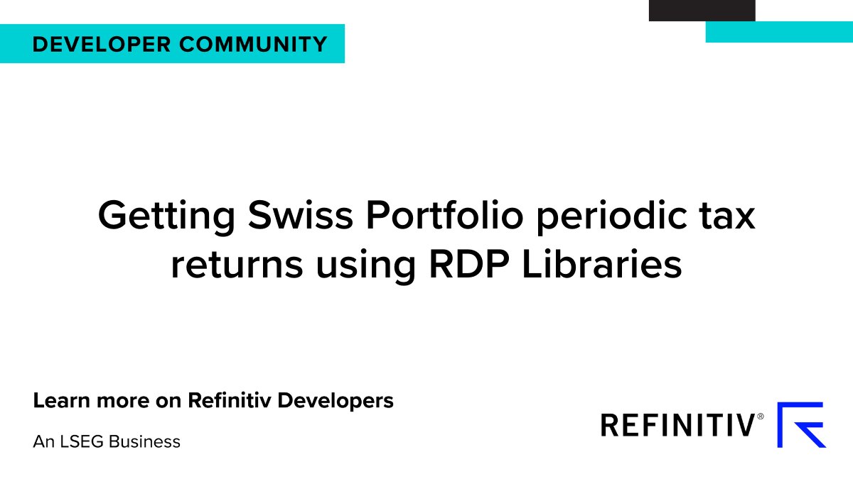 Developers's tweet image. Discover how Swiss portfolio managers do fully compliant tax reporting to the Swiss Federal Tax Authority using #SwissTaxData attributes, for each instrument of a mixed-asset portfolios (bonds, equities, and funds): refini.tv/3zr9kFv #DataDevelopers