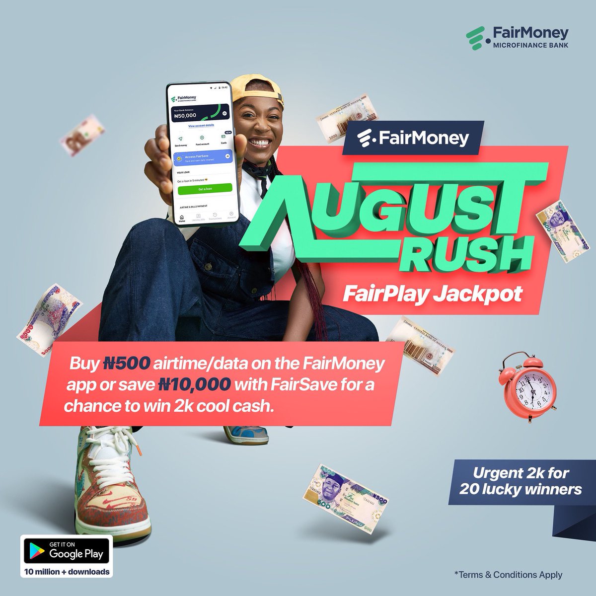 fairmoney_ng's tweet image. If you’ve been asking “what about old customers since Monday”, this deal is for you😊.

Buy ₦500 airtime/data on the #fairmoneyapp or save ₦10,000 in FairSave for chance to win urgent 2k.

Chai, look at sharp money. Grab ya copy now!