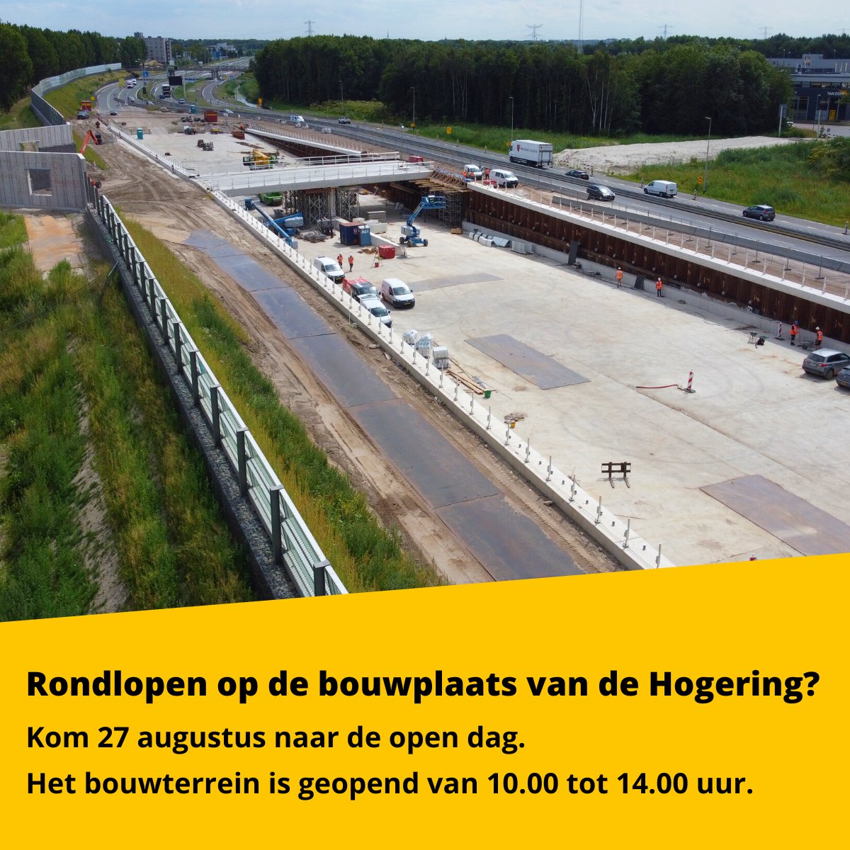 FlevoWegen's tweet photo. Kom 27 augustus naar de open dag van de #N702 #Hogering #Almere. Werp een blik achter de schermen, teken met stoepkrijt op het nieuwe asfalt en stel al je vragen over de werkzaamheden. Er is van alles te zien en te beleven voor jong en oud. Ga naar: https://t.co/AS49kxCB5S https://t.co/D1kcDJsZOB