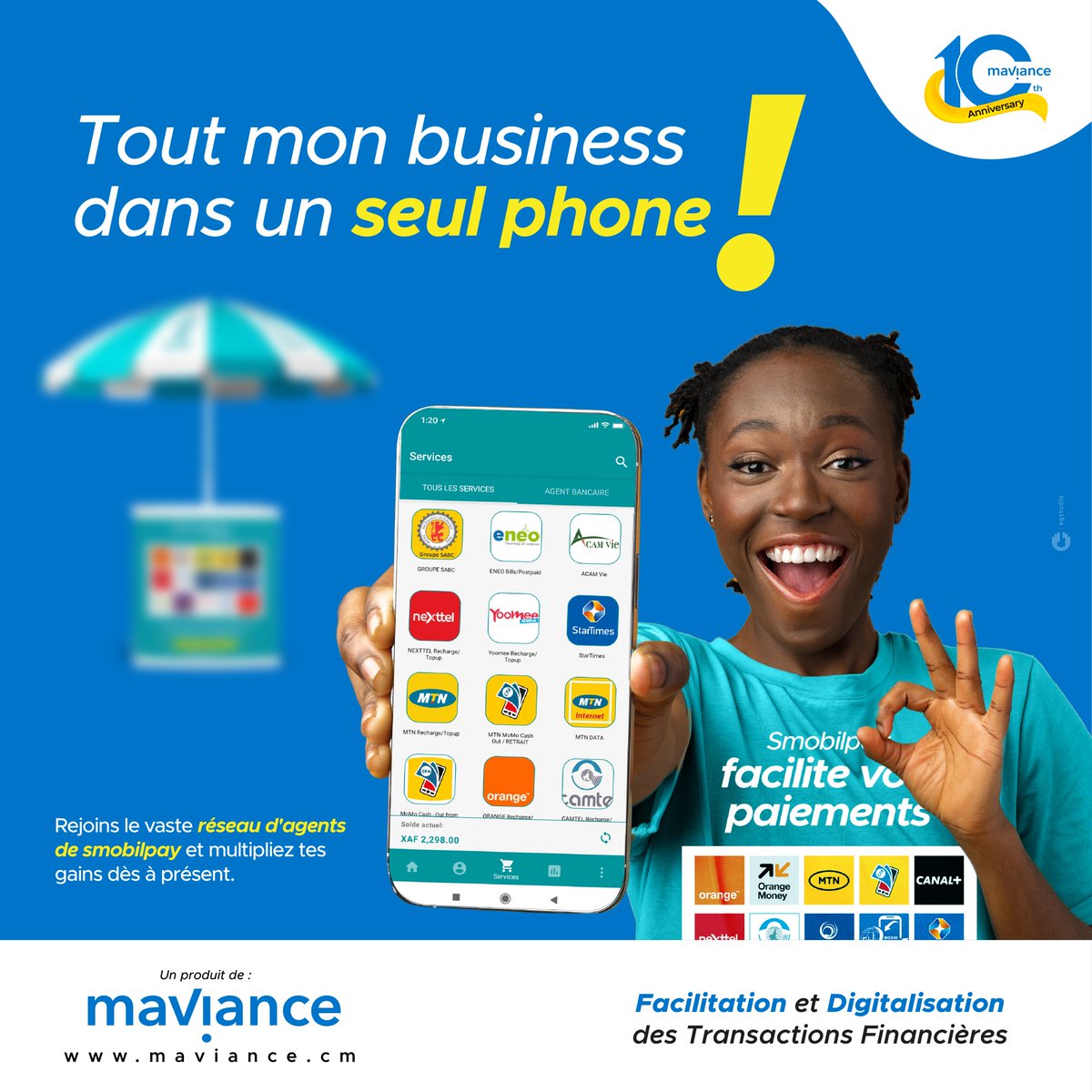 Rejoins le vaste réseau d'agents smobilpay et multipliez tes gains dès à présent.
#smallbusinessowner