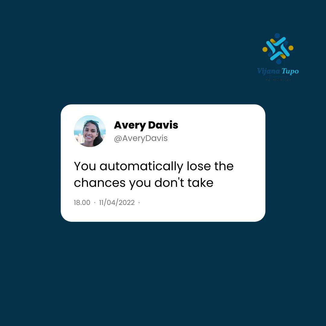 Let's agree that we are taking chances this year, do that thing you are most afraid of, it can turn out better than you expected! 👊