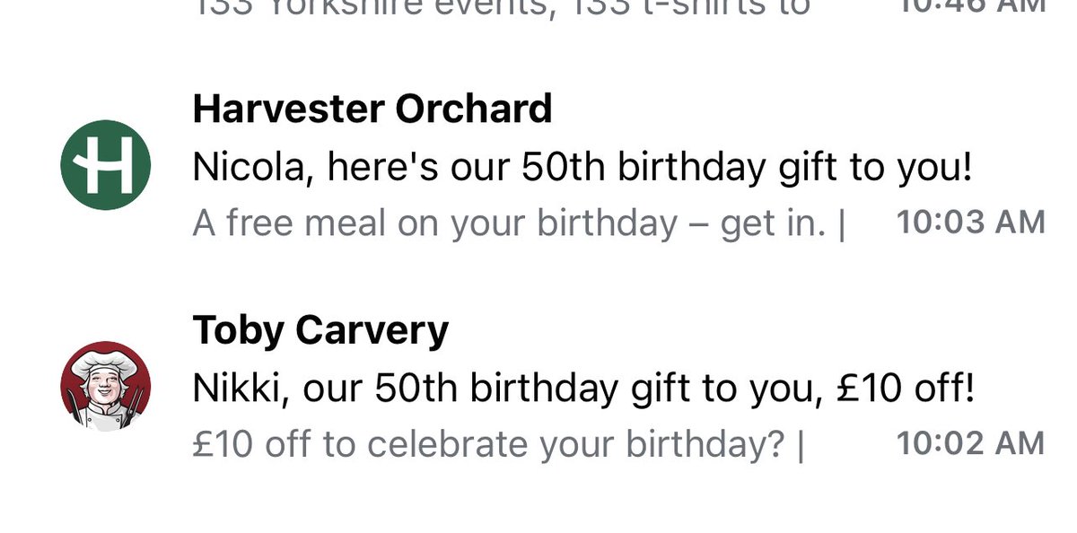 NikkiRunsUK's tweet photo. OK OK, I know it’s nearly my birthday. I don’t need to be reminded every time I open my emails, not just a birthday it’s a big one!! #50th #birthday #birthdaymonth #thebigone #emails #remindingme https://t.co/cmIt6miGM2