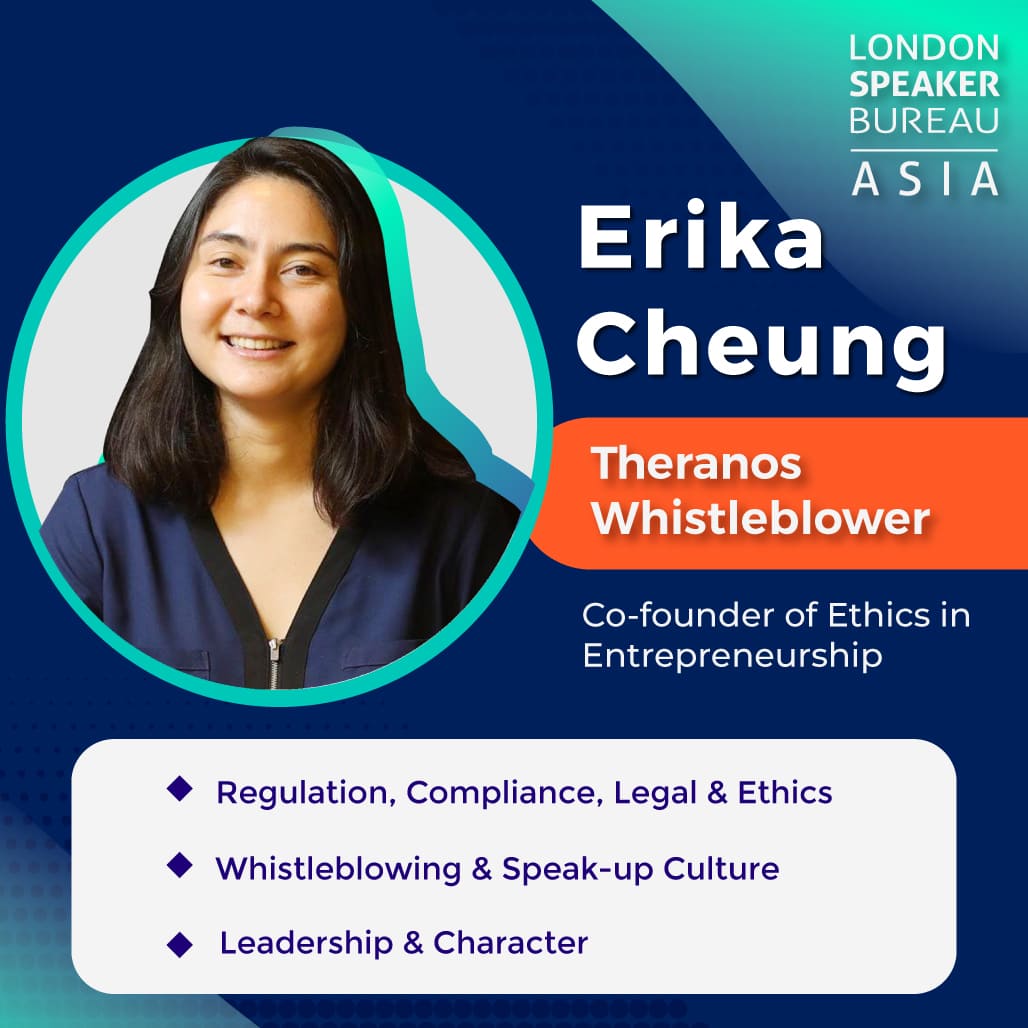 New Speaker 🎤 : Erika Cheung
Erika Cheung was a lab-associate turned key whistle-blower in the Theranos scandal.

To book her as a speaker, visit our website: londonspeakerbureauasia.com 

#londonspeakerbureauasia #lsbasia #speaker #erikacheung #theranos #whistleblower