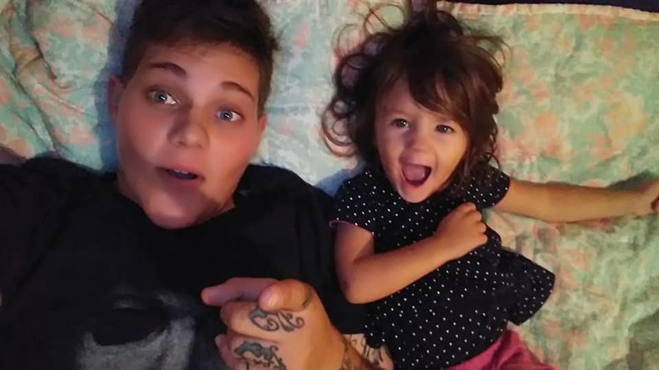 ThreeDawgLadyDe's tweet photo. Today, is the 2nd anniversary of my daughters death due to senseless gun violence. A coward with a gun, murdered her in front of her daughter. I'm sharing a pic of her and I, and 1 of her with her daughter Luna who watched her killed. Tell someone you love them today. https://t.co/pGq9gHbdMD
