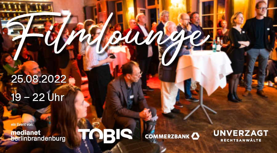 medianetbb's tweet photo. Am 25.08. starten wir wieder in die Events - mit der #Filmlounge in der @FactoryBerlin mit unseren Partnern @Unverzagtlaw, @TobisFilm & @commerzbank. Zu Gast: @BoehningB, Hauptgeschäftsführer @P_Allianz, im Gespräch über die #Filmwirtschaft: https://t.co/hnUljocelT #medianet https://t.co/bupW1IdQBb