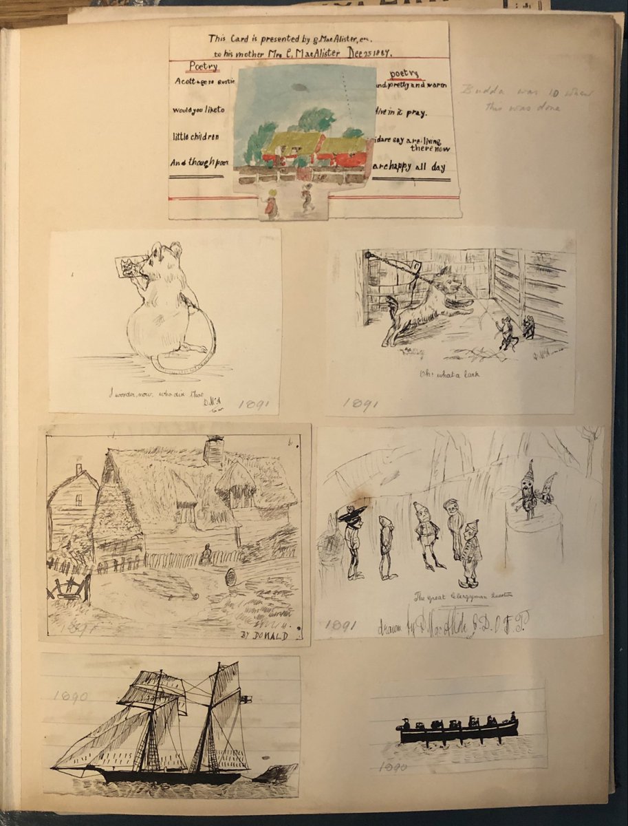 Frannabel2010's tweet photo. @britishmuseum #archive #scrapbook #ephemera covers many different topics but this is 1 is intriguing. Relating to librarian & former Sec to @RoySocMed JYW MacAlister & son Donald (geologist & porcelain specialist) it has some interesting items in it. #nhm_library #BritishMuseum https://t.co/RXNUsMEw5W