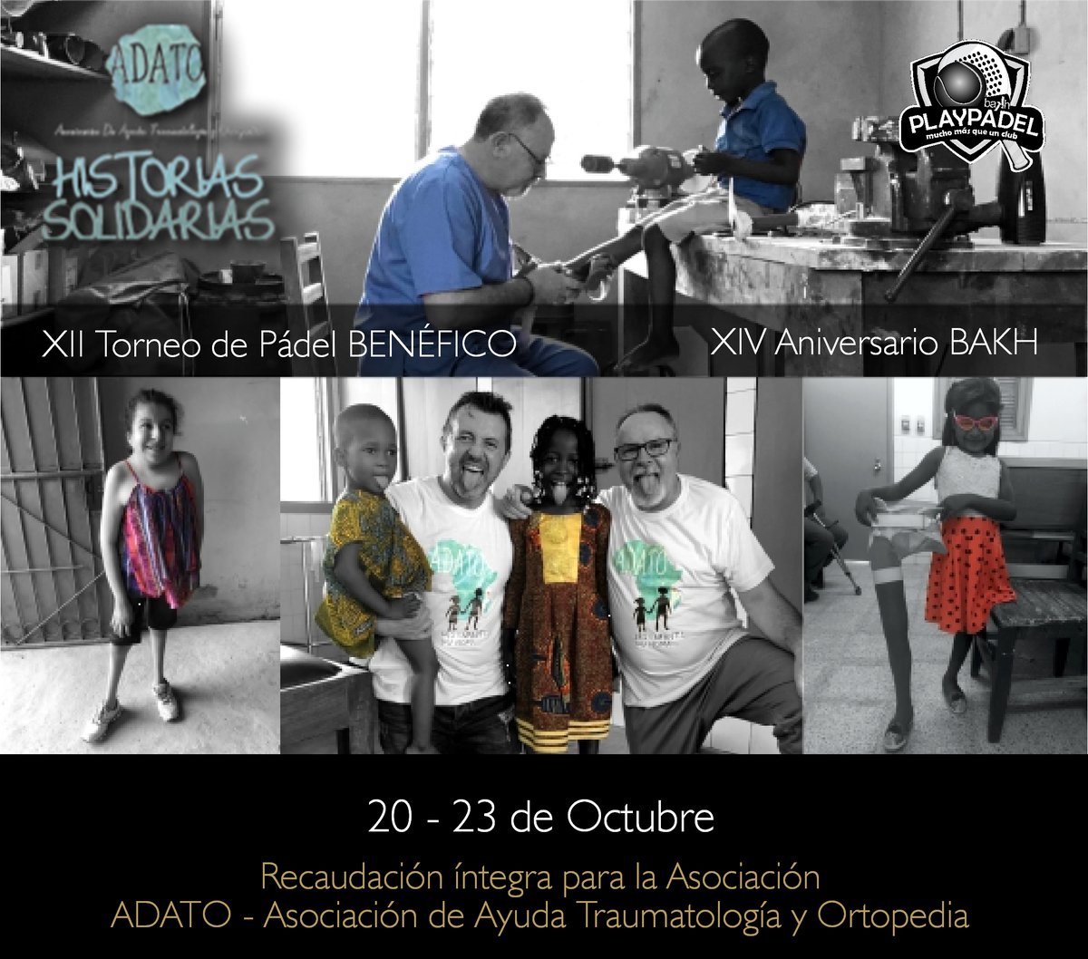 PLAYPADEL's tweet photo. 🤝Torneo Benéfico ADATO Elkartea. Asociación de Ayuda Traumatología y Ortopedia
📆¡Reserva ya las fechas del 20 al 23 de Octubre QUE TE NECESITAMOS! https://t.co/SSHJIutc0b