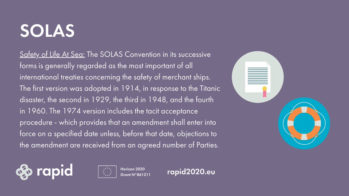 Rapid_2020's tweet photo. Another day, another word from our #RAPIDProject glossary! Today is about #SOLAS: Safety of Life At Sea βοΈ
Read the full definition in our glossary π and visit https://t.co/ZLIivIPXdS to learn more about how the SOLAS Convention inspired our project.
#Drones #USV https://t.co/8oohkGa5q7