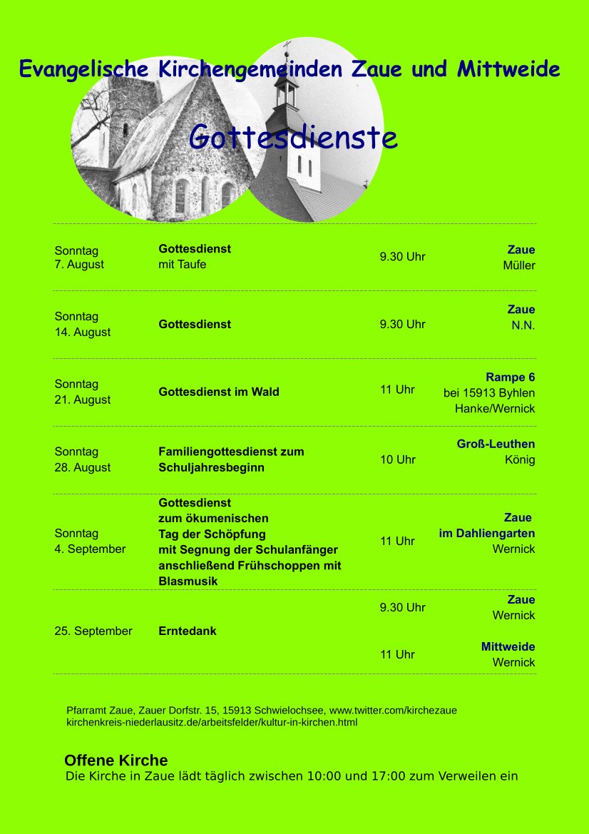 KircheZaue's tweet photo. #GottesdiensteinZaue und #Mittweide im August und September https://t.co/rRe8vURvvj