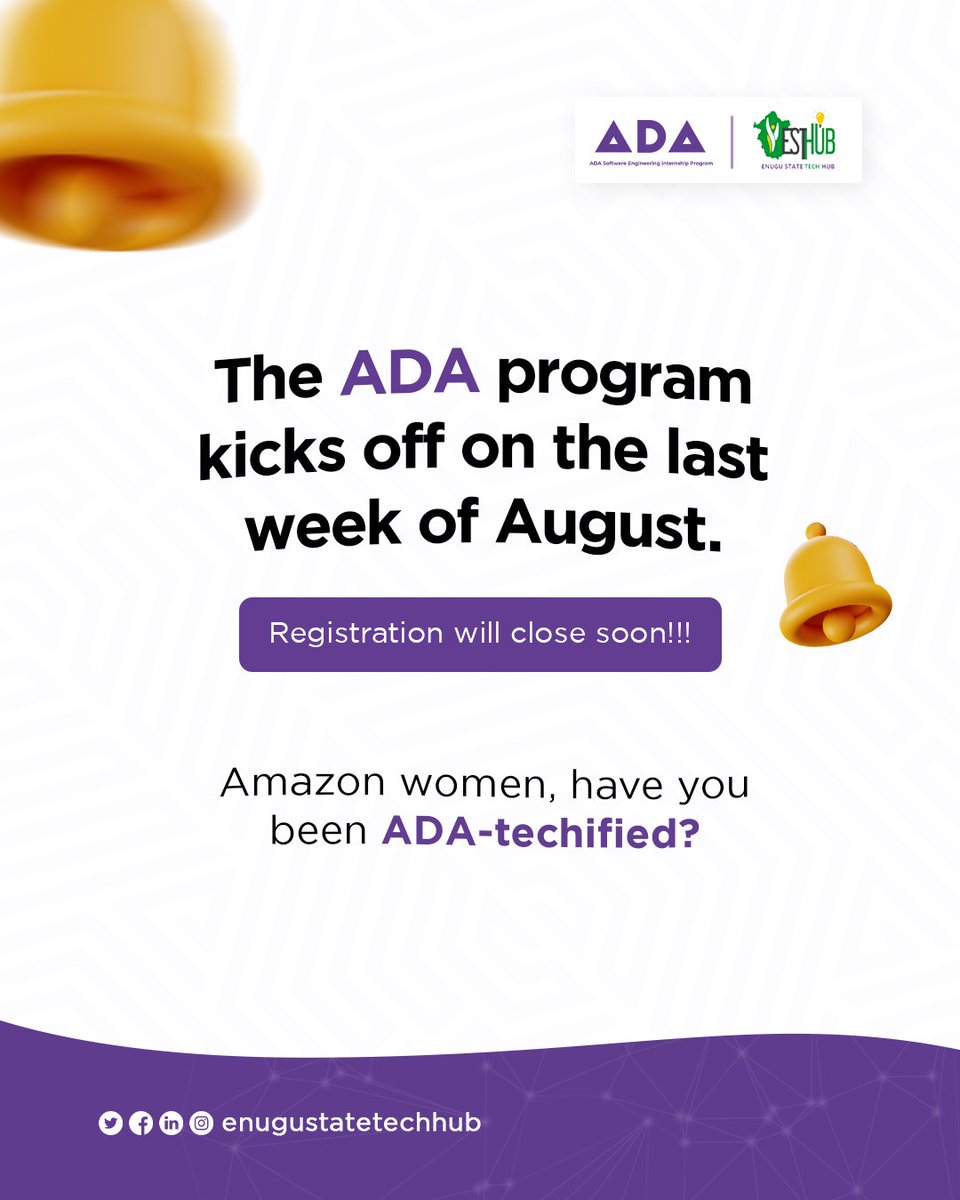 enugustechhub's tweet photo. What are you waiting for?
Don’t be sleeping on a bicycle.
Click the link to get started!
https://t.co/BZGDFNzkFb
#TheADAprogram #ESTHUB #womanintech #tech #enugu https://t.co/wxHX1X2qxK