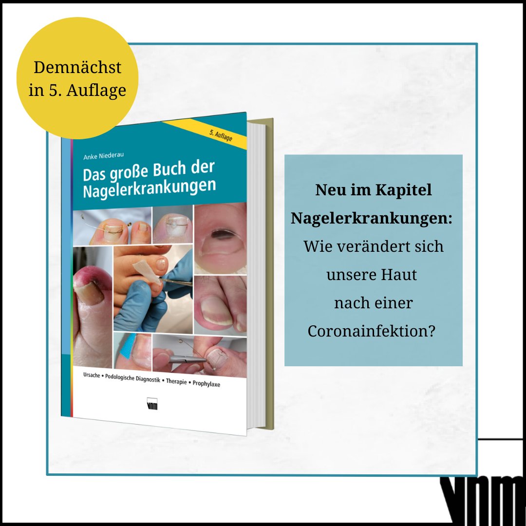 Coming soon! „Das große Buch der Nagelerkrankungen“ erscheint demnächst in 5. Auflage. In der überarbeiteten und aktualisierten Ausgabe des Bestsellers wird u. a. auch auf Hautveränderungen nach einer Coronainfektion eingegangen. 
#podologie #comingsoon #fußpflege #podo