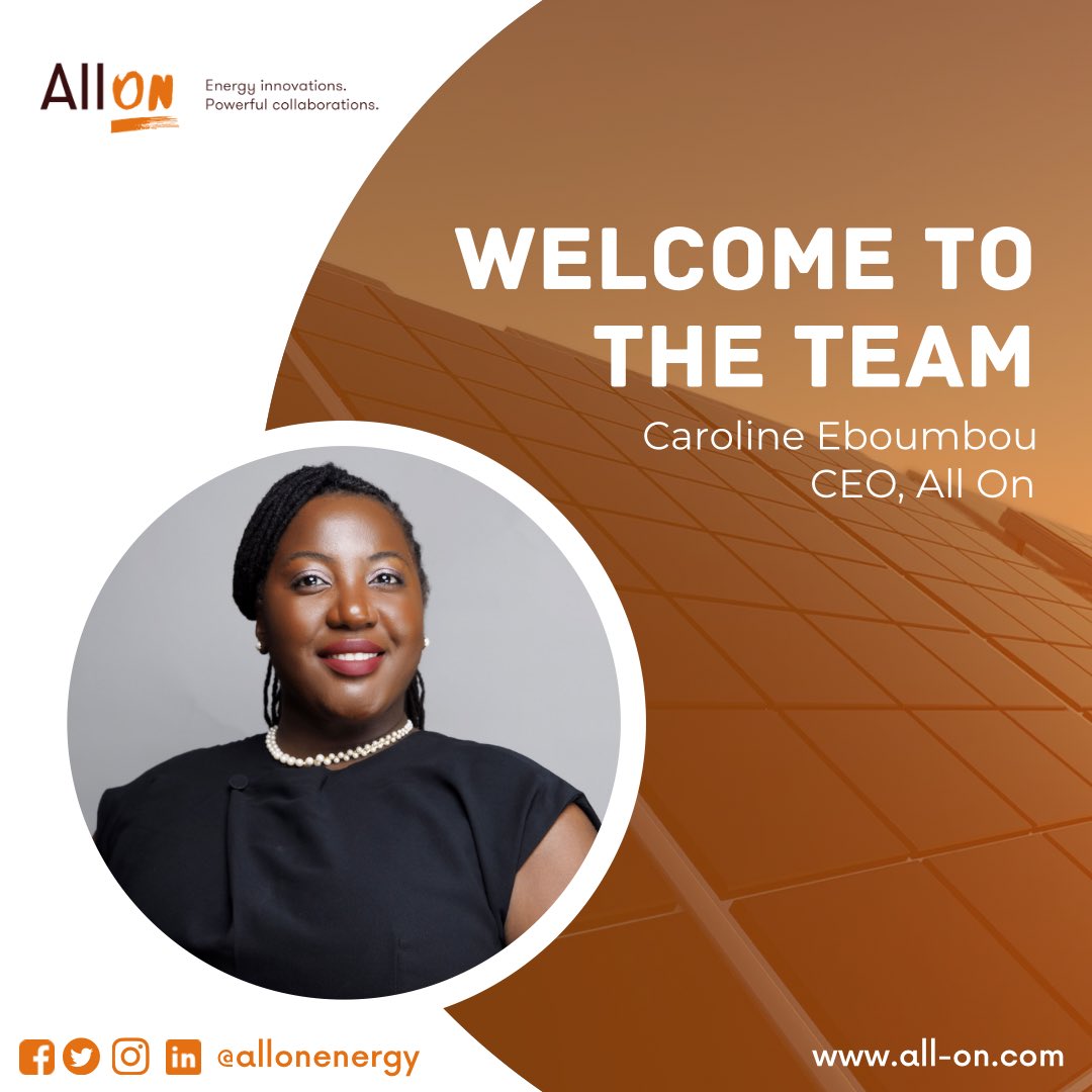 📣 #NewsUpdate - All On appoints New CEO The @AllOnEnergy Board of Directors is pleased to announce the appointment Caroline Eboumbou @CarolineEboumb as the new CEO of @AllOnEnergy after a broad search and rigorous interview process. 📌 Learn more ➡️ all-on.com/media/media-re…