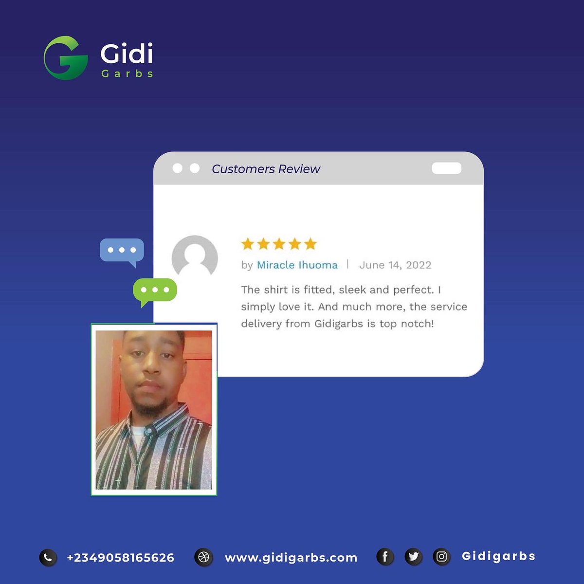 GidiGarbs's tweet photo. We love 💕 feedbacks Thanks for repping GidiGarbs always.  Visit https://t.co/rbBVUQz0F7 now to make your order 

#gidigarbs #vintage #feedback #BBNajiaS7 #ibadan #lagos #vintagestyle #wcw #Wednesday #WednesdayMotivation #August2022 https://t.co/nyuQxGDICC