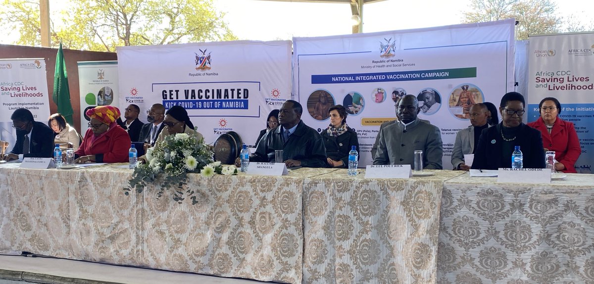 UnicefNamibia's tweet photo. Today @MOHSSNamibia1 in partnership with @WHONAMIBIA @UnicefNamibia @USAID @AfricaCDC @JapanGov is launching an integrated C-19/Measles Rubella &amp; routine #immunization campaign which will be conducted for the whole month of August #EveryShotCount https://t.co/yoeC16yXD5